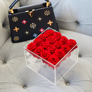 Acrylic box square 16 Roses